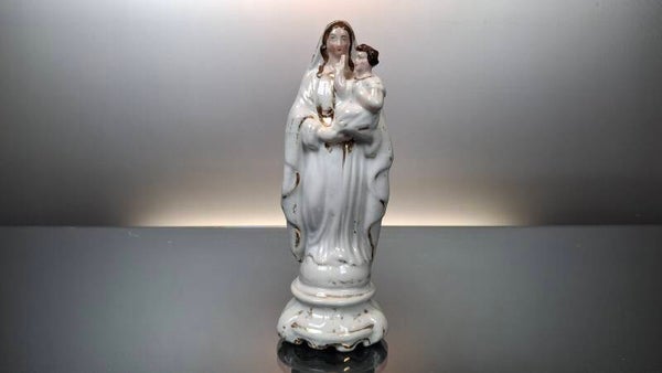 French porcelain Holy Mary with child figurine “Vieux Paris”