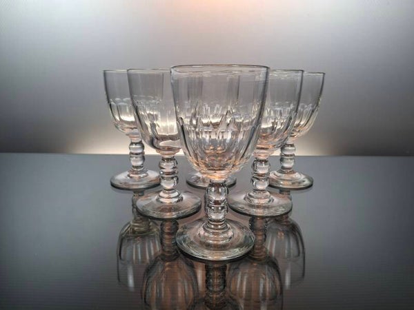 6 antique crystal water glasses “Baccarat - Gondole -  côtes plates ”