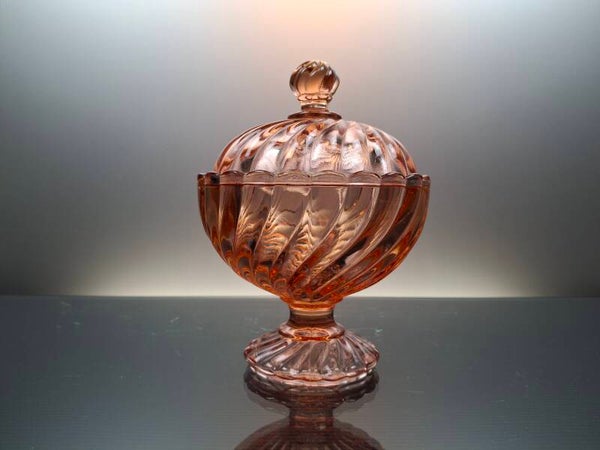 Baccarat rosaline art deco candy / sugar bowl “Bambou tors”