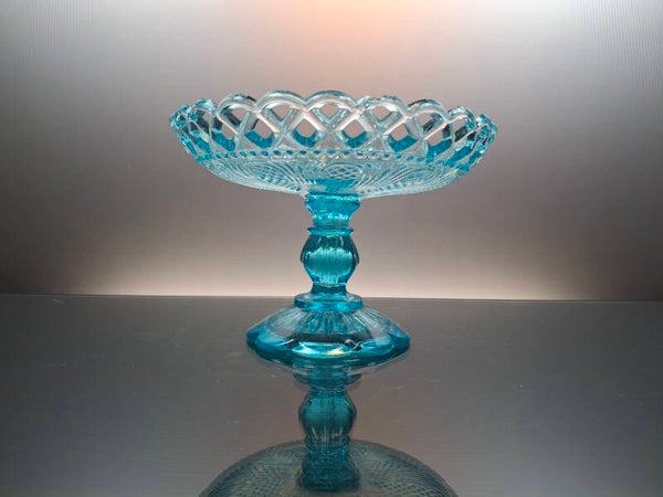 Rare 19th century uranium bleu candy / sugar Bowl