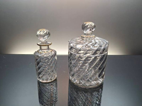 French clear crystal Baccarat toilet set “Bambous Tors”