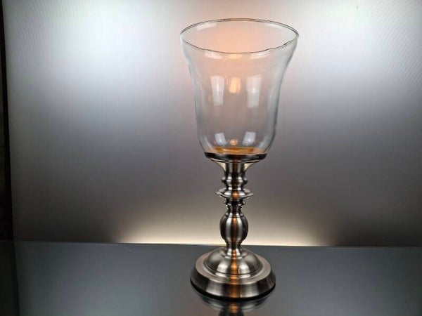Vintage silver-colored candle holder / lantern