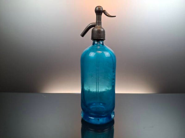 Blue antique soda bottle