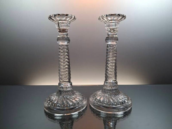Belgian art deco glass candlesticks “Durover”