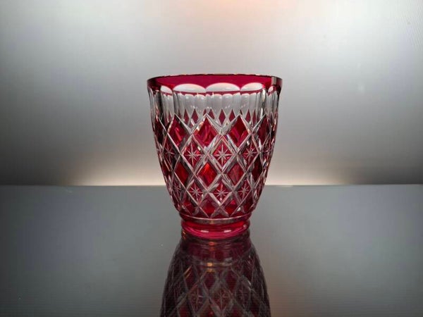 Val Saint Lambert Ruby red crystal vase "art B - Carolton"