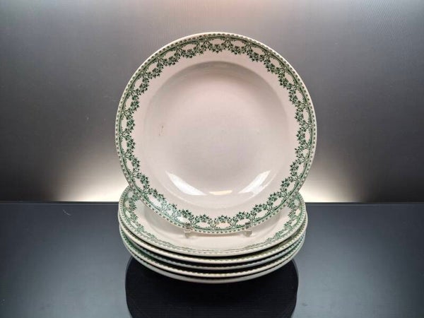 6 Boch Frères Ceramic dessert plates “Carlotta”