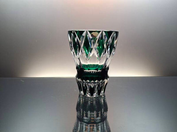 Val Saint Lambert Emerald green crystal vase "Lubo"