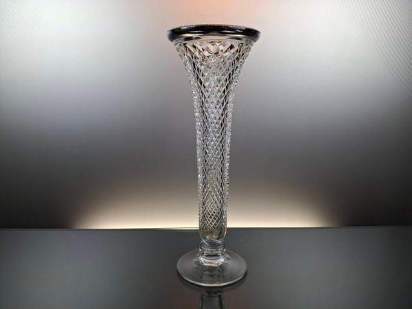 VSL Crystal vase with 925 silver edge “Wolfers Freres”