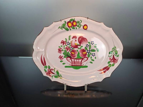 Oval serving plate “Faience de Strasbourg - Les Islettes” anno 1800
