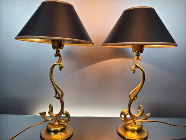 2 vintage Hollywood Regency table lamps “Deknudt”