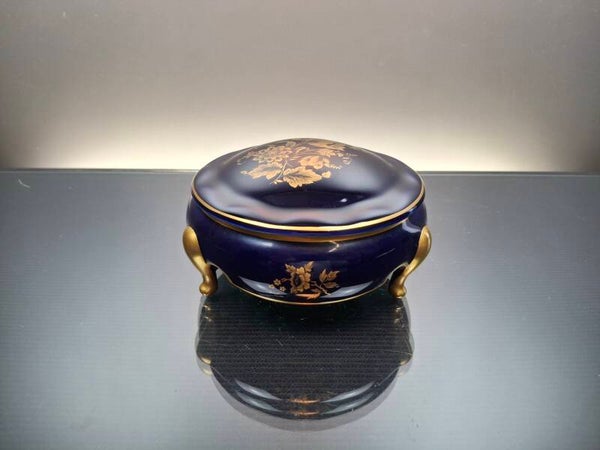 Cobalt bleu porcelain jewelry box "Limoges"