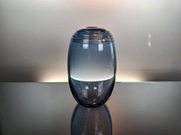 Belgian green art glass vase “Studio art”