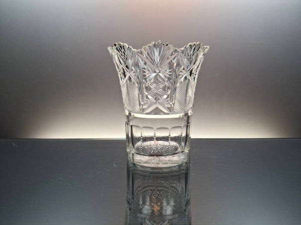 Val Saint Lambert clear crystal vase by Hubert Fouarge