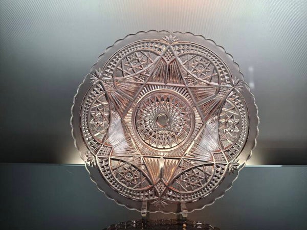 Belgian rosaline Art Deco serving plate  "Verrerie de Scailmont".