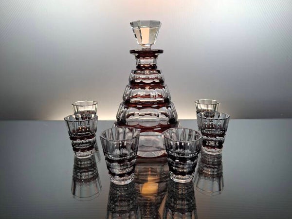 Val Saint Lambert Liquor set Muscadet,  Carafe + 6 glasses