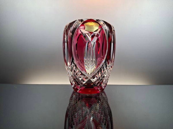 Val Saint Lambert Ruby red crystal vase "Aberdeen"