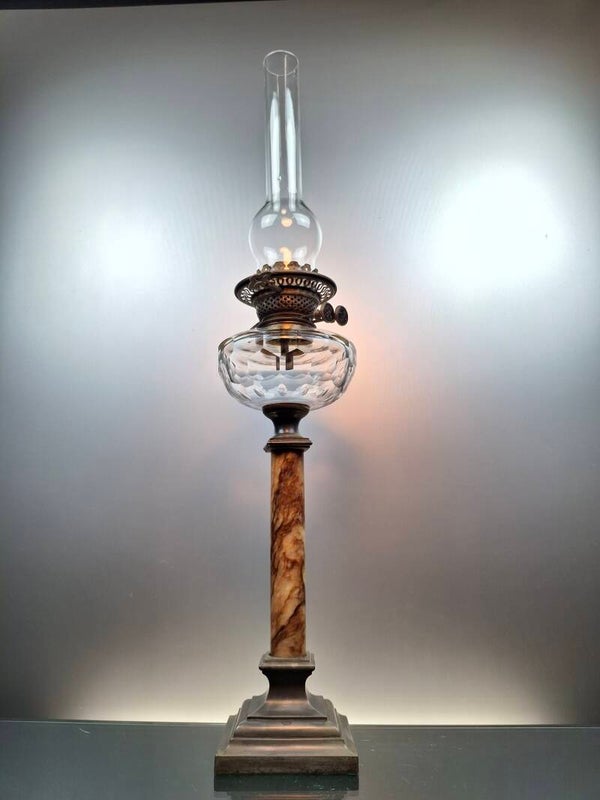 Extra-large 19th Century French Oil Lamp Baccarat