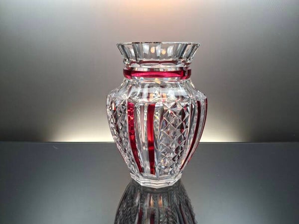 Val Saint Lambert Ruby red crystal vase "Memee"