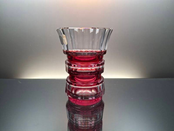Val Saint Lambert Ruby red crystal vase "Phoenix"