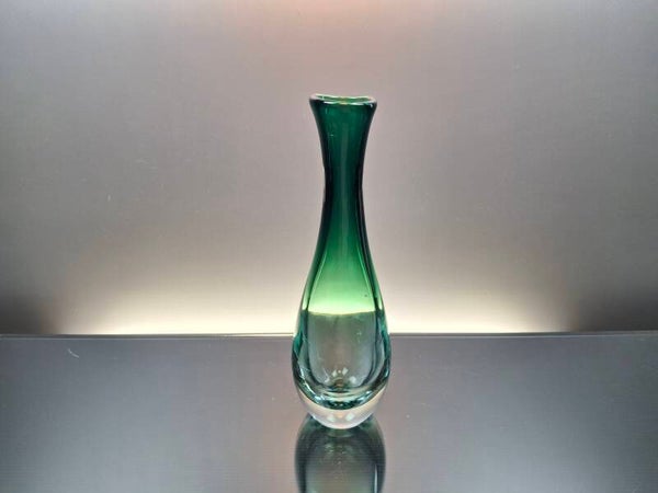 Val Saint Lambert clear – green crystal vase “Kitila”