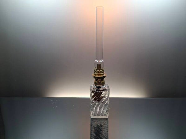 19th Century French kerosene Lamp “Baccarat - Bambous”