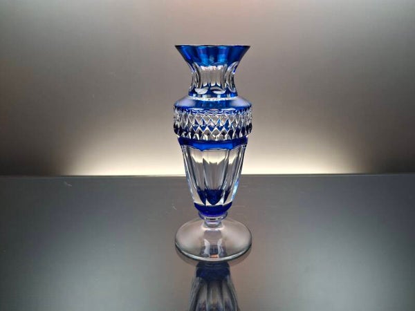 Val Saint Lambert Cobalt blue crystal vase "Gary"