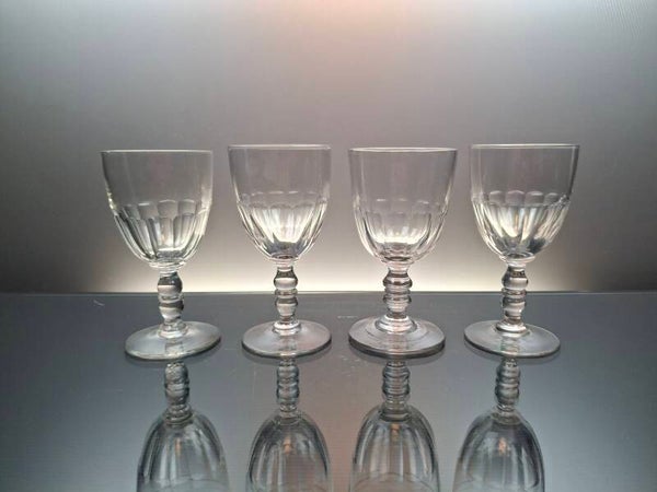 4 antique crystal water glasses “Baccarat - Gondole -  côtes plates ”
