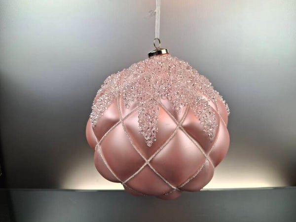 Large pink glass baubles