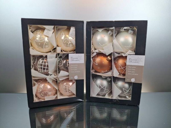 12 colored glass baubles