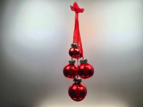 Vintage Mouth-Blown red Christmas Baubles