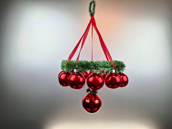 Vintage Mouth-Blown red Christmas Baubles