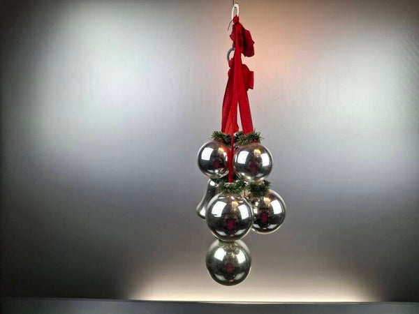 2 sets Vintage Mouth-Blown silver Christmas Baubles