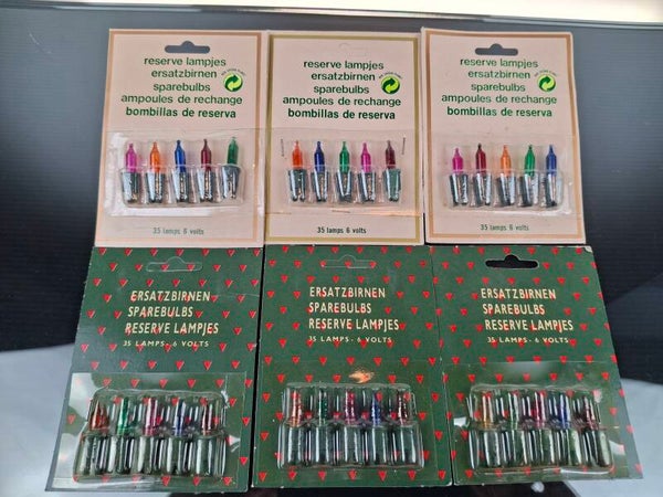 3 sets of 5 colored spare bulbs 6 Volt