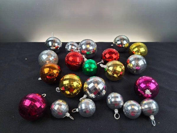 21 vintage plastic disco christmas baubles