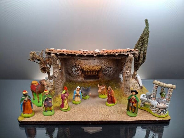 Vintage terracotta, Provence Nativity scene " Santons Marcel Carbonel"