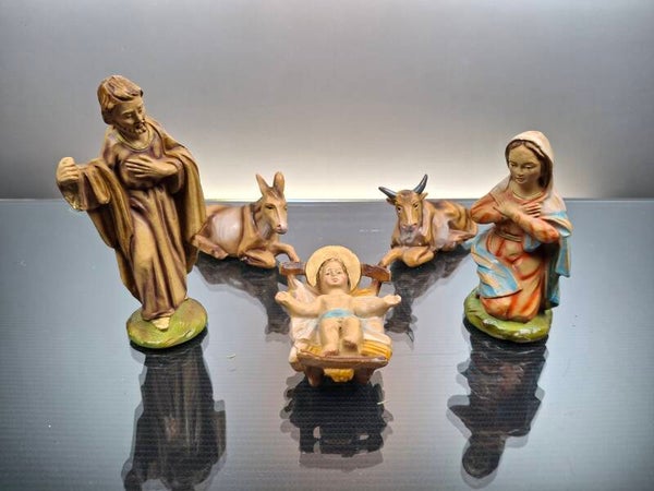 5 vintage Nativity figures