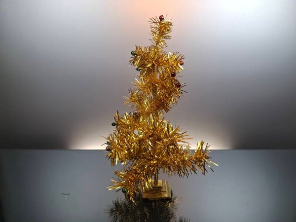 Vintage golden Christmas tree 37 cm / 14.56 inches