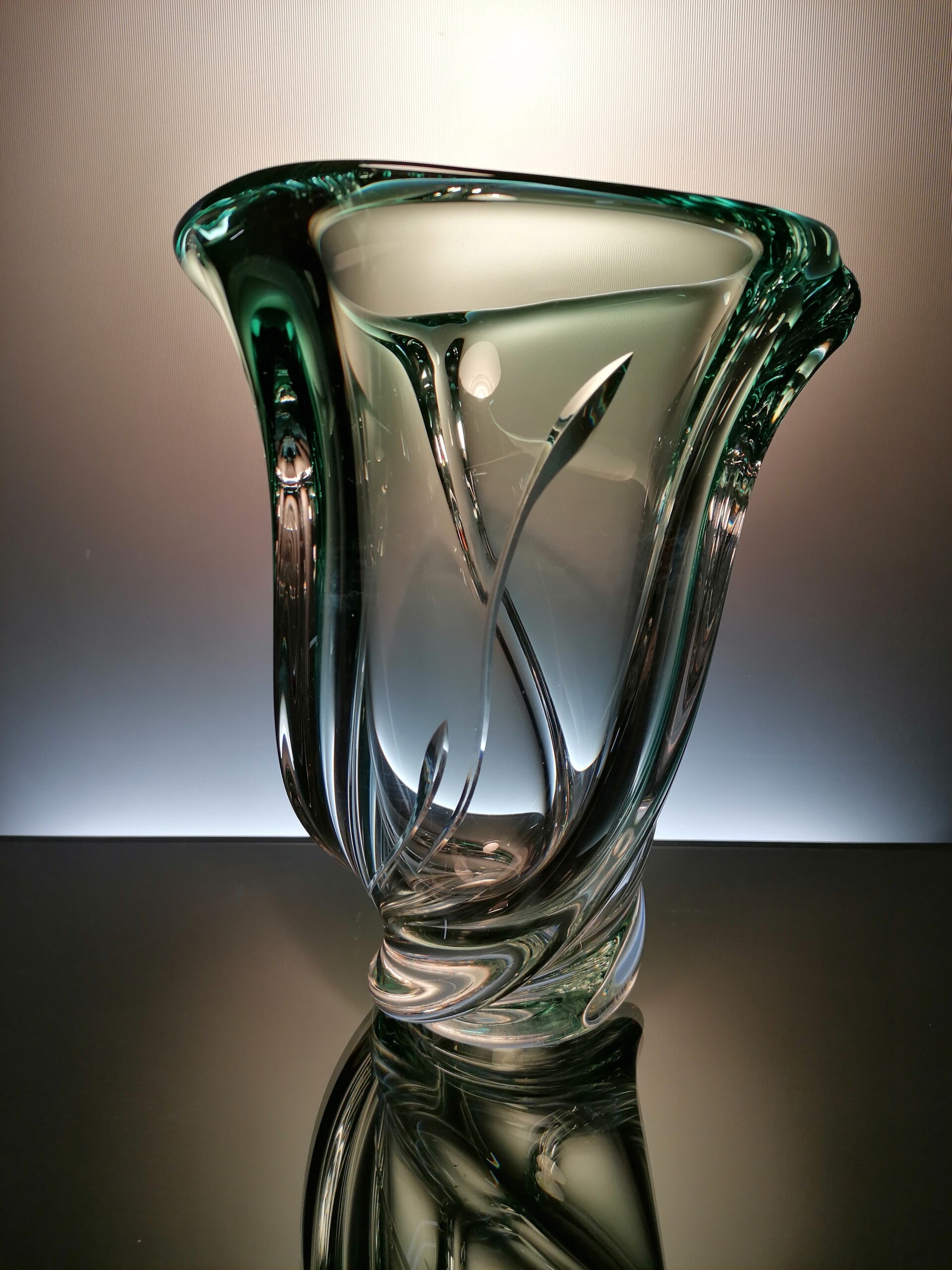 val saint lambert クリスタル　置物 Crystal vase Val saint Lambert ruby Art Deco