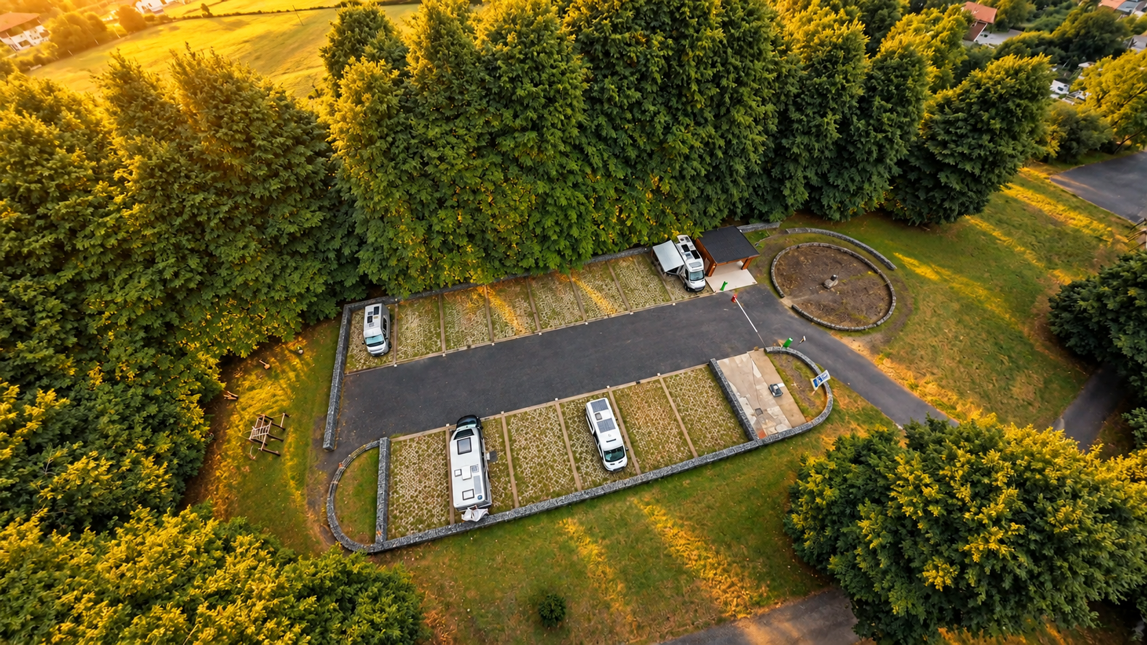 Ingang van Camperplaats Driehuis in Reek, Noord-Brabant