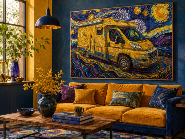 Personaliseren Custom Camper Artwork in Vincent van Gogh Stijl op Canvas