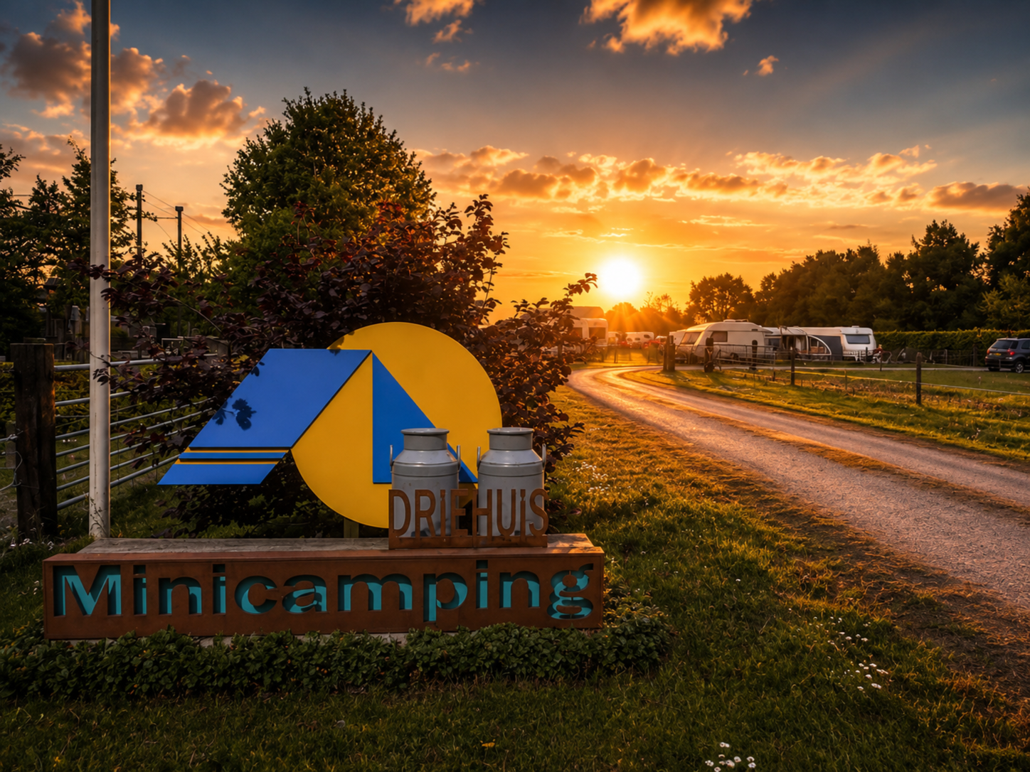 Ingang van Camperplaats Driehuis in Reek, Noord-Brabant