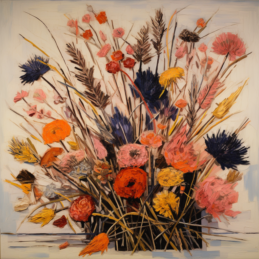 Box of dried flowers