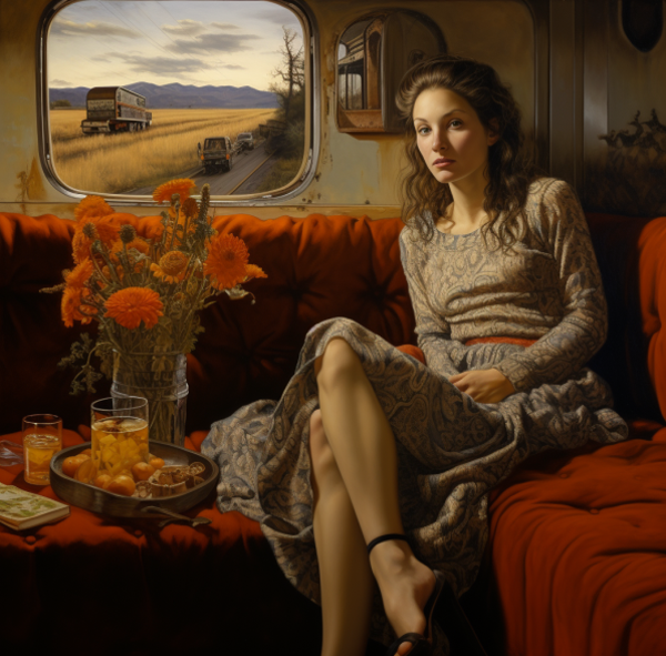 Woman with Agricultural window