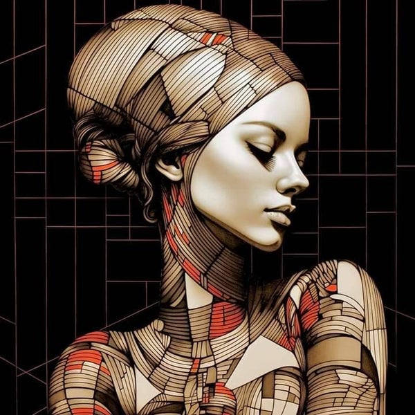 African Woman line portrait