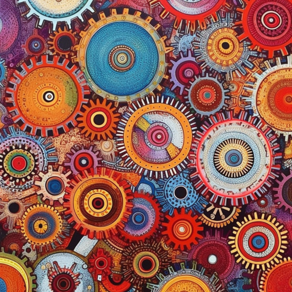 Colourful Gear Composition