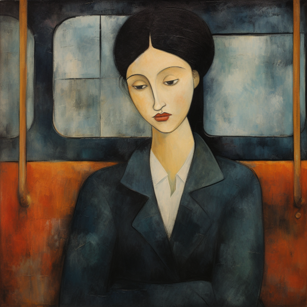 Woman on bus