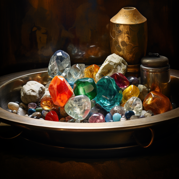 Gemstones in a Tray