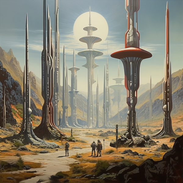 Figures with Totemic Poles