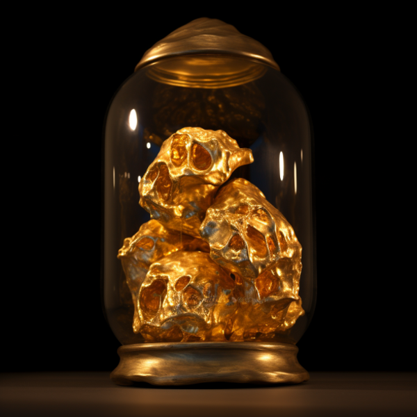 Gold Nugget in Jar
