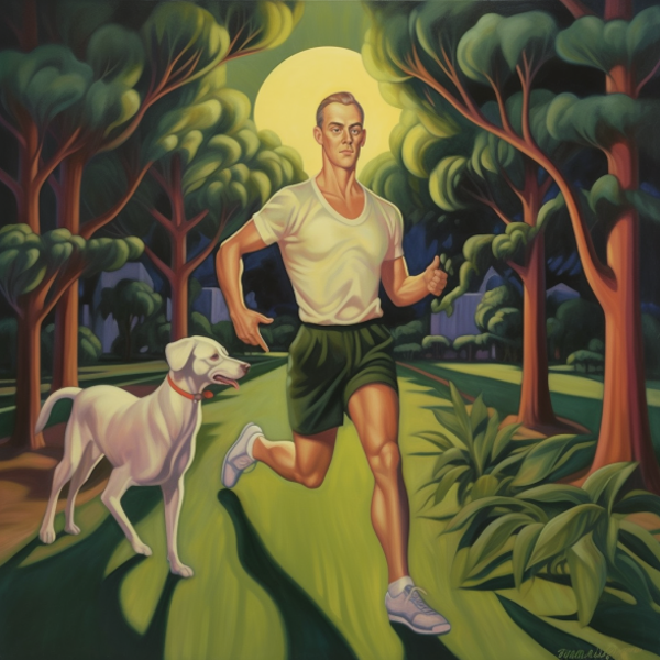 Man running with dog 2
